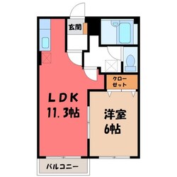 間々田駅 徒歩7分 2階の物件間取画像